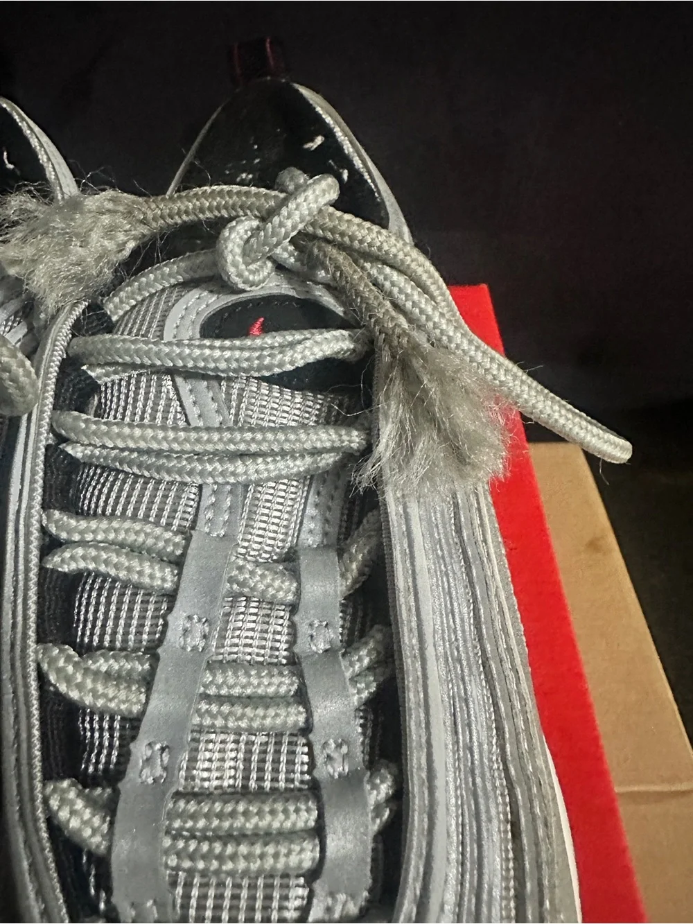 Nike Air Max 97 Silver with Red Swoosh